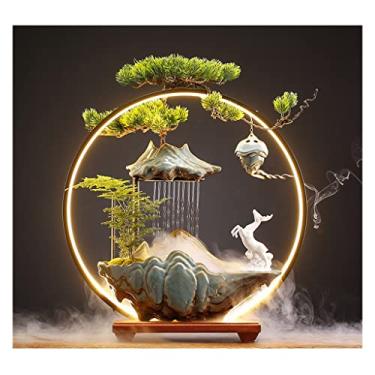 Imagem de XFNVXC Fonte decorativa interna de mesa fonte de água da sorte moderna fonte de água circulante escritório decoração de mesa ornamental fonte de jardim casa