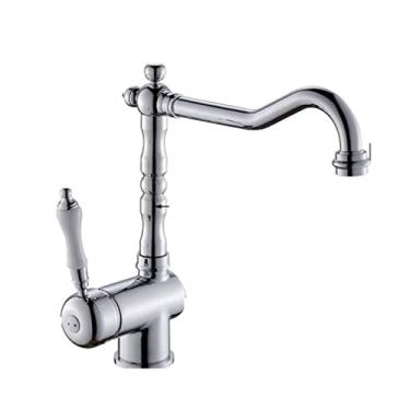 Imagem de wang hao shop Torneiras, torneira Tapsk, pia de cozinha, formiga/cromada, torneira misturadora de água quente e fria, torneira de pia de vaso guindaste de manípulo único montado no deck 360 com