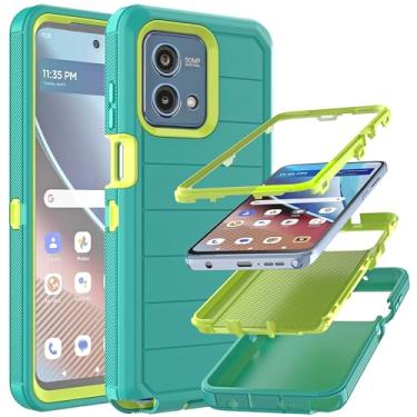 Imagem de Capa para Motorola Moto G Stylus 4G 2023 (sem protetor de tela) com capa durável de 3 camadas à prova de queda/armadura à prova de choque, proteção contra quedas, capa de borracha sólida - azul claro