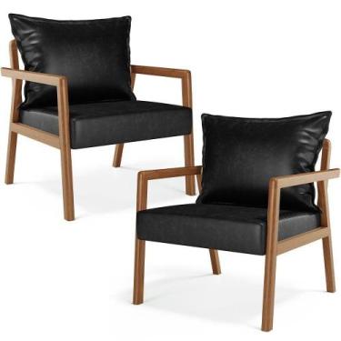 Imagem de Kit 02 Poltronas Decorativa Para Sala De Estar Alícia B04 material sin