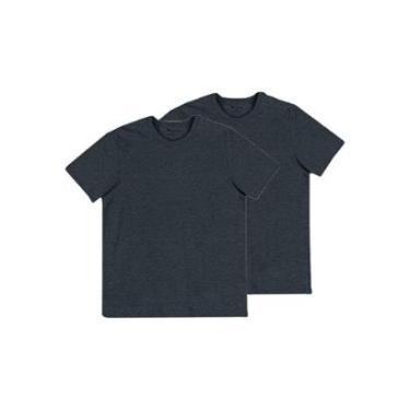 Imagem de Kit com 2 Camisetas Masculina Hering 201 Azul Marinho-Masculino
