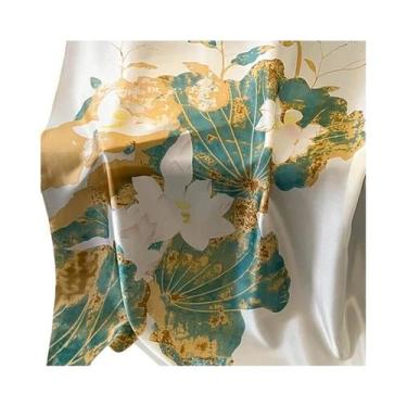 Imagem de Lenço de Seda Feminino Luxo - Macio, Suave, 85x180cm - Ideal para Prai