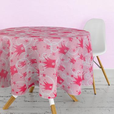 Imagem de 1 Toalha Mesa TNT Festa Estampado Princesa Rosa Redonda
