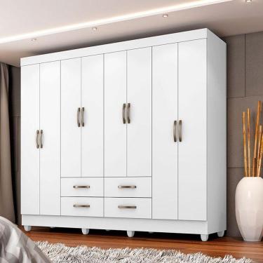 Imagem de Guarda Roupa Casal Ambiente Porto 8 Portas Branco – Móveis Leão