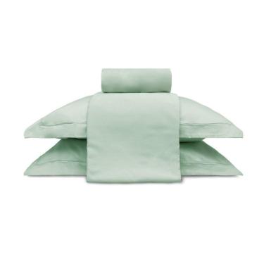 Imagem de Jogo De Cama 300 Fios Treccenti 100% Algodão Appel Chá Verde - Queen