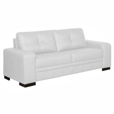 Imagem de Sofá 3 Lugares 210cm Milano Couro Branco Fosco Gran Belo
