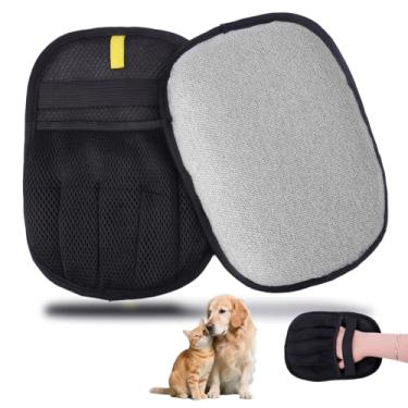 Imagem de Luva de remoção de pelos de animais de estimação para gatos e cães, 2 peças, luvas mágicas de remoção de pelos eletrostáticas de cinco dedos aprimoradas, luva reutilizável para limpeza de roupas, sofá