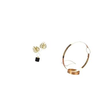 Imagem de Fenteer Estatueta de Ferro em Forma de Folha, Escultura Ornamental para Mesa, Armário, Interior, Lareira, Suporte para Garrafas de Vinho, Organizador de Exibi