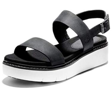 Imagem de Timberland Sandália feminina Safari Dawn com 2 faixas, Nobuck preto, 40