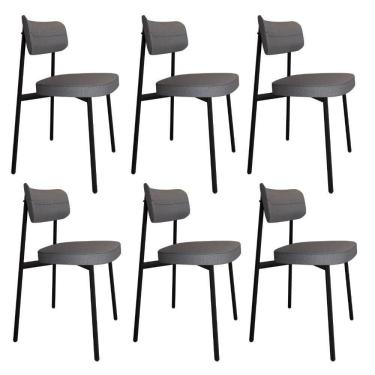 Imagem de Cadeira Alloa Fixa Com 4 Pés 50 X 44,7 X 83,8 Cm Com 6 Un. Corriente Cinza