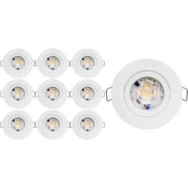 Imagem de KIT 10 SPOT LED REDONDO DIRECIONAVEL EMBUTIR 12W BRANCO QUENTE 3000k B