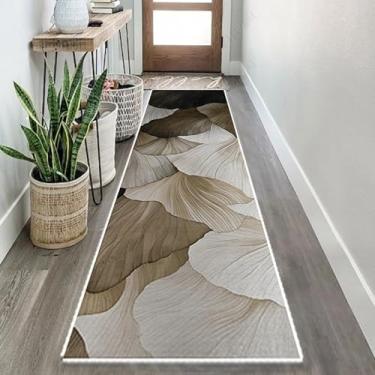 Imagem de HGTRH Tapete de corredor abstrato para corredor, tapete vintage lavável, decoração abstrata para quarto, cozinha, lavanderia, entrada, suporte de borracha antiderrapante, macio, fino, C 70 x 250 cm