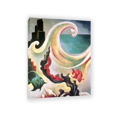 Imagem de Zeichn8u Thomas Hart Benton Paintings Arte de parede Sea Phantasy-I Reproduções de arte clássica Thomas Hart Benton Pôster em tela para sala de estar decoração de parede de casa 65 x 50 cm (66.0x48.3