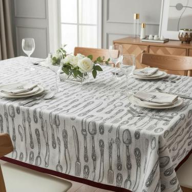 Imagem de Toalha de Mesa Teka Basic 4 Lugares Quadrada Estampada 1,40m x 1,40m