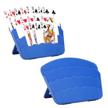Imagem de Pacote com 2 porta-cartas para mãos pequenas ou artrite, design de três camadas para noites de jogos UNO, pôquer, canastra, adultos, crianças, idosos, acessórios de cartas para reuniões de família e