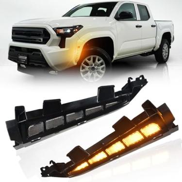 Imagem de GEEGEETOP Lâmpada de seta sequencial de LED para arcos da roda dianteira, marcador lateral, adequado para Toyota Tacoma 2024 2025 2026, kit de reposição para para-lama dianteiro Flares OEM Trim