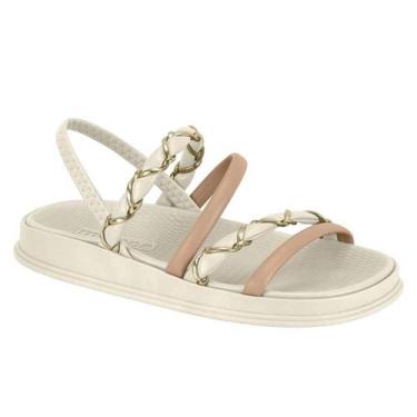 Imagem de Sandália Moleca Feminina Rasteira Tiras Corrente Dourada Conforto -, B
