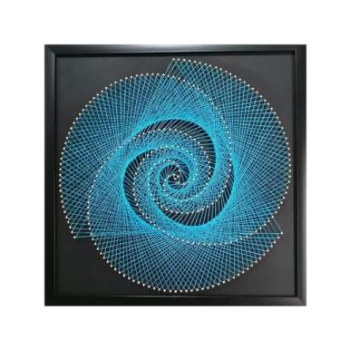 Imagem de MerainMe Kit de arte de corda 3D DIY vórtice artesanato decoração de casa sinuosa terno de desenho para crianças, família iniciante, presente de Natal feito à mão (inclui todos os acessórios e moldura