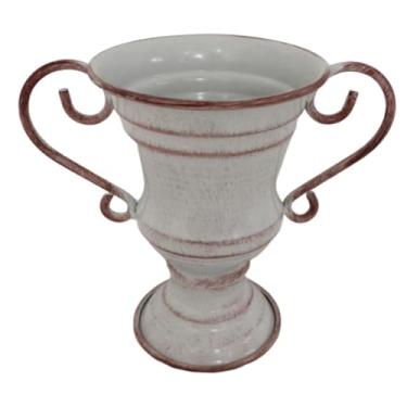 Imagem de ShengQuanHao Vaso de Flores Vintage em Formato de Troféu, Floreira, Decoração para Casa, Ornamento, Artesanato Decorativo, Floreira para Escritório, Mesa, Branco, Tamanho real