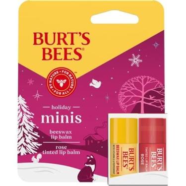 Imagem de Burt's Bees Holiday Minis conjunto de bálsamo labial e protetor labial colorido, rosa, 2 peças
