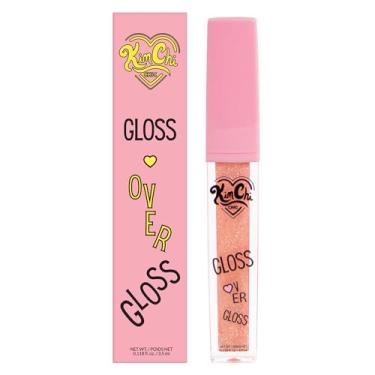 Imagem de Kimchi Chic Beauty Gloss Over Gloss, brilho labial microbrilho cintilante para usar sozinho ou sobre batom, protetor labial delicioso sem fragrância, rosa pêssego, 03 brilho pêssego, 0,35 ml