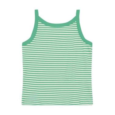 Imagem de Blusa infantil menina regata listrada Brandili, Verde, 10