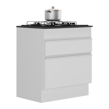 Imagem de Balcão Cozinha Para Cooktop 70cm 1 Porta 1 Gaveta Branco
