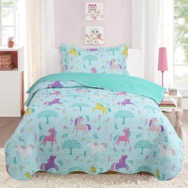 Imagem de Colcha Bouti Kids Dupla Face Cama De Solteiro Estampada Meninas & Meni