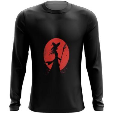 Imagem de Camiseta Manga Longa Bruxa Halloween Vermelha 12 - Kasubeck Store, P