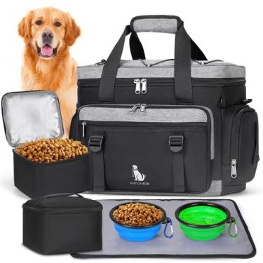 Imagem de Bolsa de viagem para cães IGOLUMON Large com recipientes e tigelas par