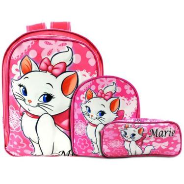 Mochila escolar infantil gata marie luxo, extra