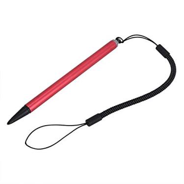 Imagem de Caneta de toque universal, preto/prata/vermelho resistivo Stylus POS PDA Navigator Tablet caneta de pintura a toque com corda de mola para pendurar (vermelha)