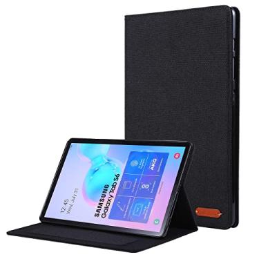 Imagem de Compatível com Samsung Galaxy Tab S7/S8 11" T870/X700 Case, Flip Fold Stand Case Capa de Impressão de Tecido Protetora com Auto Wake Sleep com slots de cartão (Color : Black)