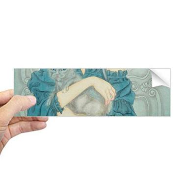 Imagem de DIYthinker Blue Dress Beauty Pintura chinesa retangular para-choque adesivo notebook janela decalque