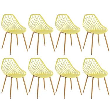 Imagem de Loft7, Kit - 8 x cadeiras Clarice - Cleo - Amarelo