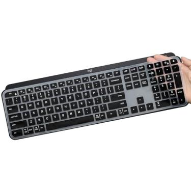 Imagem de Capa para teclado Logitech MX Keys S Wireless Keyboard/Logitech MX Keys Advanced Wireless Keyboard/Logitech Craft Keyboard Ultra Thin Silicone Keyboard Protective Accessories Cover Skin - Preta