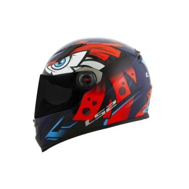 Imagem de Capacete LS2 FF358 Tribal Laranja Brilhante Fechado, 60, Laranja e Azu