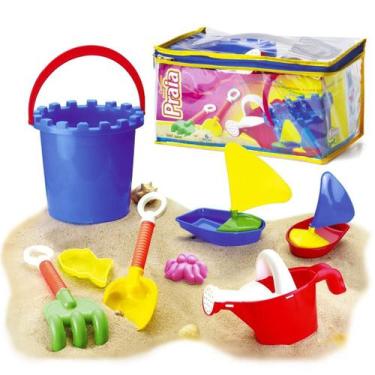 Imagem de Conjunto Kit Para Praia Menino E Menina 8 Peças Colorido - Monte Líban