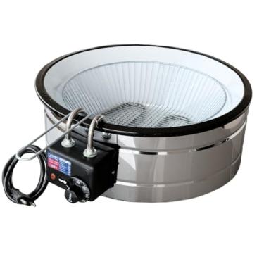 Imagem de Fritadeira Elétrica Industrial Tacho Redondo 10L Esmaltada - Profissional (110v)