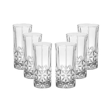 Imagem de WOLFF - Conjunto 6 Copos Altos 360ml em Vidro para Drink - Linha Stella