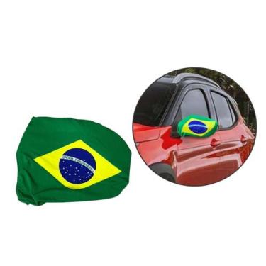 Imagem de Bandeira Para Retrovisor De Carro Brasil Com Elástico Regulável - Solu