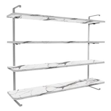 Imagem de Prateleira de parede 100 x 20 cm com 4 níveis para Decoração de Sala Q