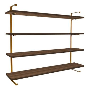 Imagem de Prateleira de parede 100 x 20 cm com 4 níveis para Decoração de Sala Q
