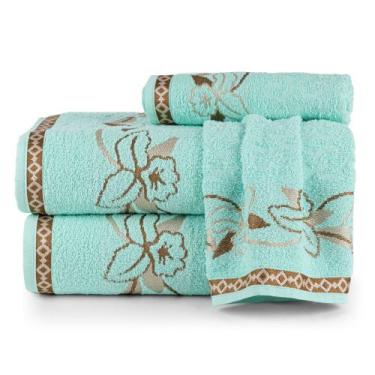 Imagem de Jogo De Toalha Banho 4 Peças 100% Algodão Hortência Mafratex - Linda C