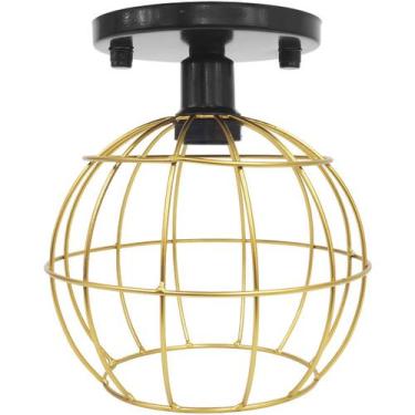 Imagem de Lustre Teto Plafon Industrial Aramado Globo Retrô Luminária Sobrepor V