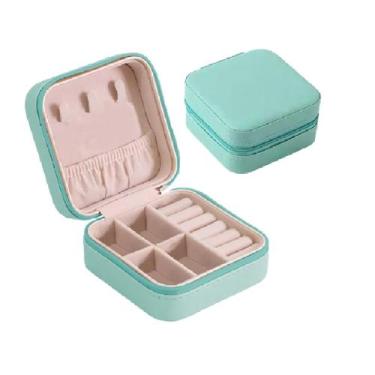 Imagem de Porta Jóias Portátil Viagem Estojo Maleta Caixa Couro Zíper - Top, Ver