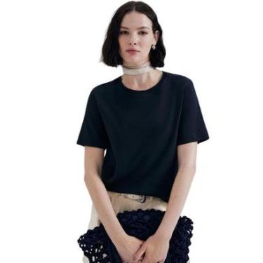 Imagem de Blusa Feminina Hering Manga Curta Preto-Feminino