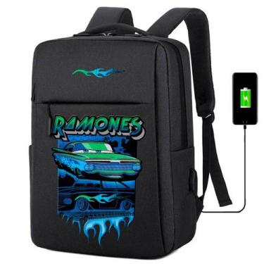 Imagem de Mochila USB Escolar Estampa Infantil Carros Notebooks, Trabalho Escola