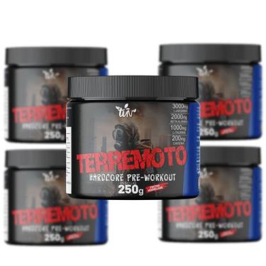 Imagem de kit 5 Pré Treino Terremoto 250g Com as composições L-Arginina,Beta Ala