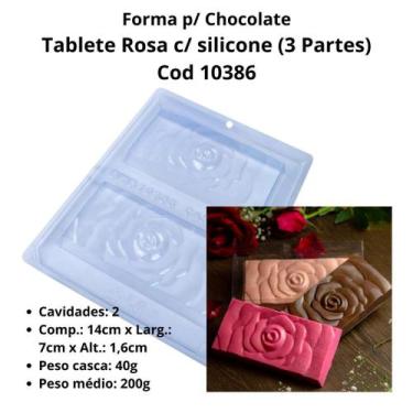 Imagem de Forma Tablete Rosa 10386 (3 Partes c/ silicone) Mães /  Namorados -  B